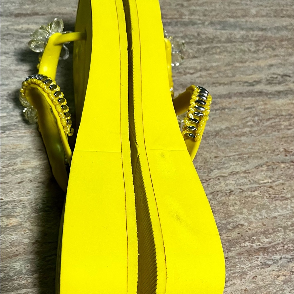 Bcbgeneration Yellow Platform Flip Flop Sandals - image 7